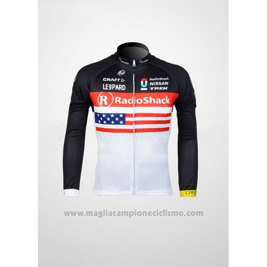 2012 Abbigliamento Ciclismo Radioshack Campione Stati Uniti Manica Lunga e Salopette